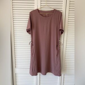 Zella Dusty Rose Short Sleeve Crewneck  Dress Large